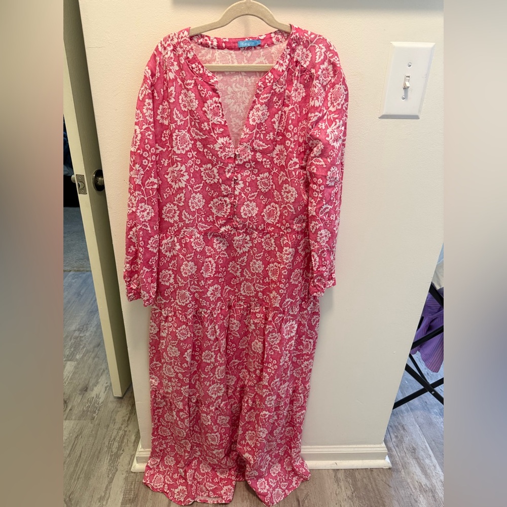 J. McLaughlin Pink Floral Long Sleeve Dress